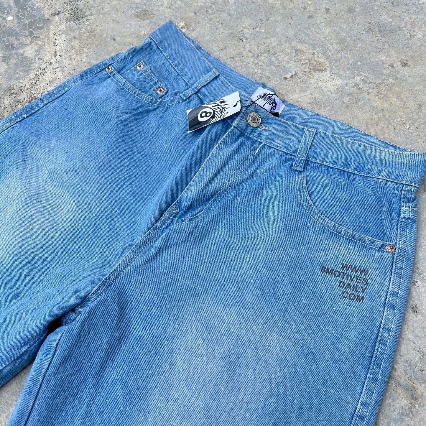 Basic Logo - Washed Denim Shorts